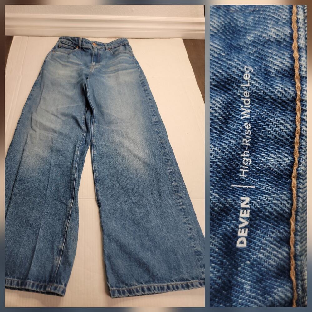 AG adriano Goldschmied Deven Jeans Womens SZ 28 High-rise Wide Leg 33" Inseam